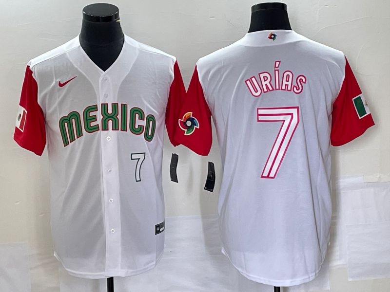 Men 2023 World Cub Mexico #7 Urias White white Nike MLB Jersey19